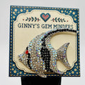 Black and white crystal angelfish needle minder on Ginny’s Gem Minders display card