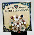 Crystal white posey needle minder on Ginny’s Gem Minders display card