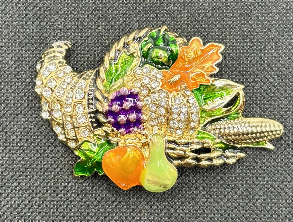 Cornucopia Layout Beautiful Enamel and Crystal Cornucopia Needle Minder – Ginnys Gem ...