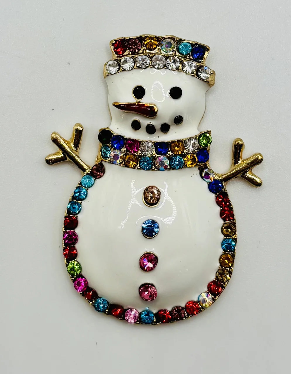 Snowman needle minder on a white background