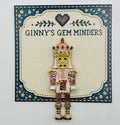 Pink crystal nutcracker needle minder on Ginny’s Gem Minders display card
