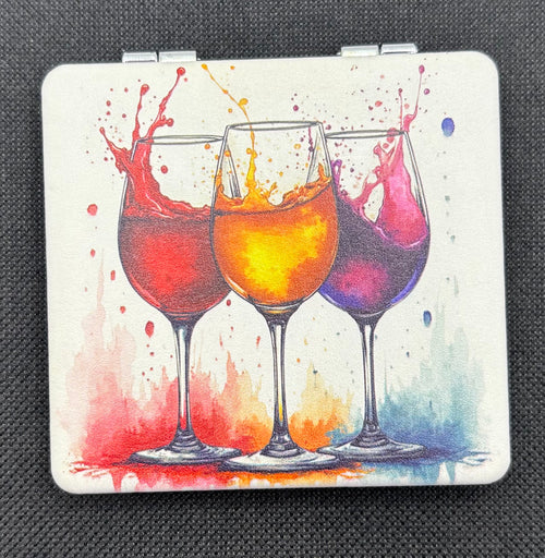 Adorable Wine Glasses Bead Case on dark fabric