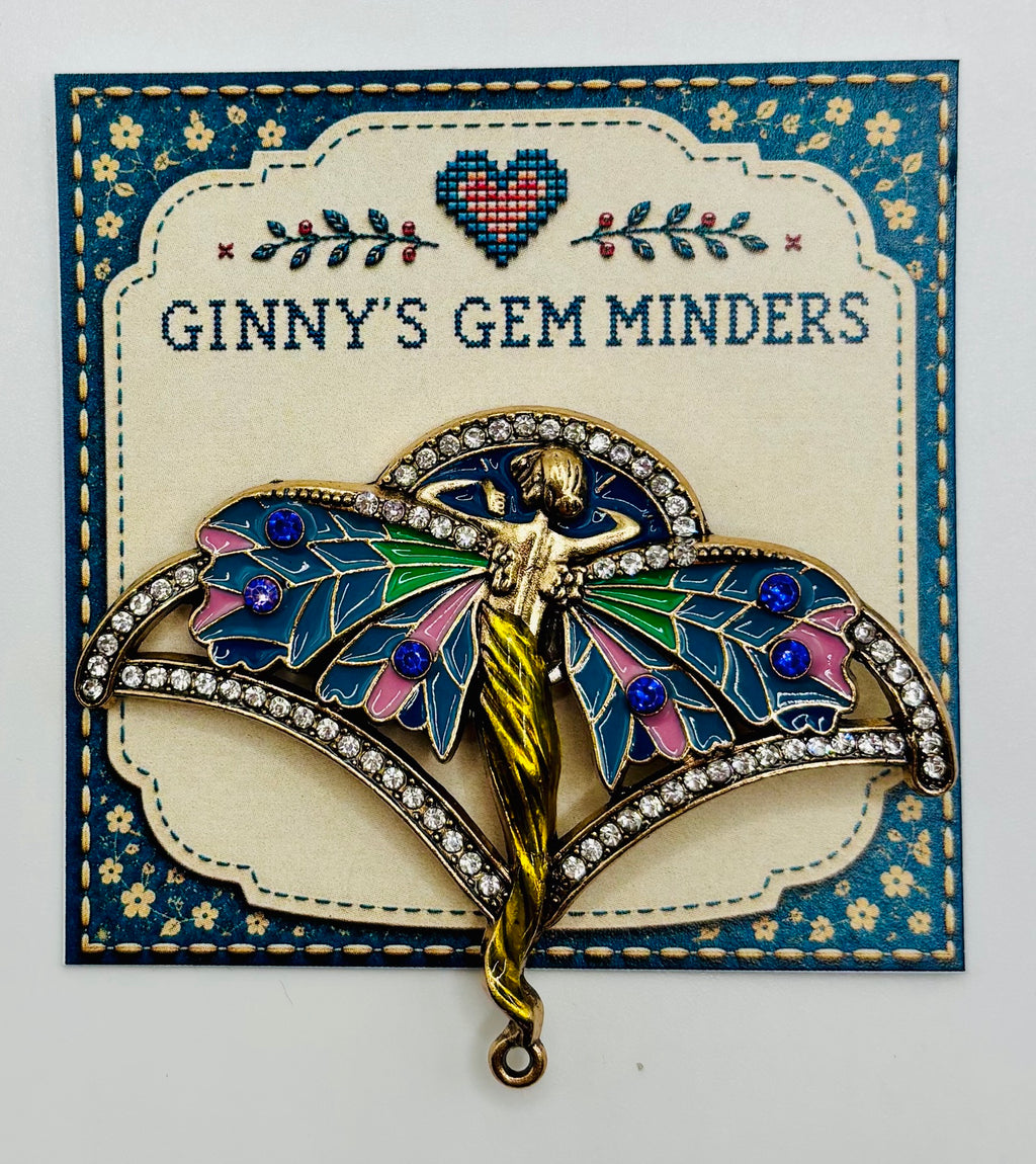 Unique Beautiful Art Nouveau Needle Minder — display card