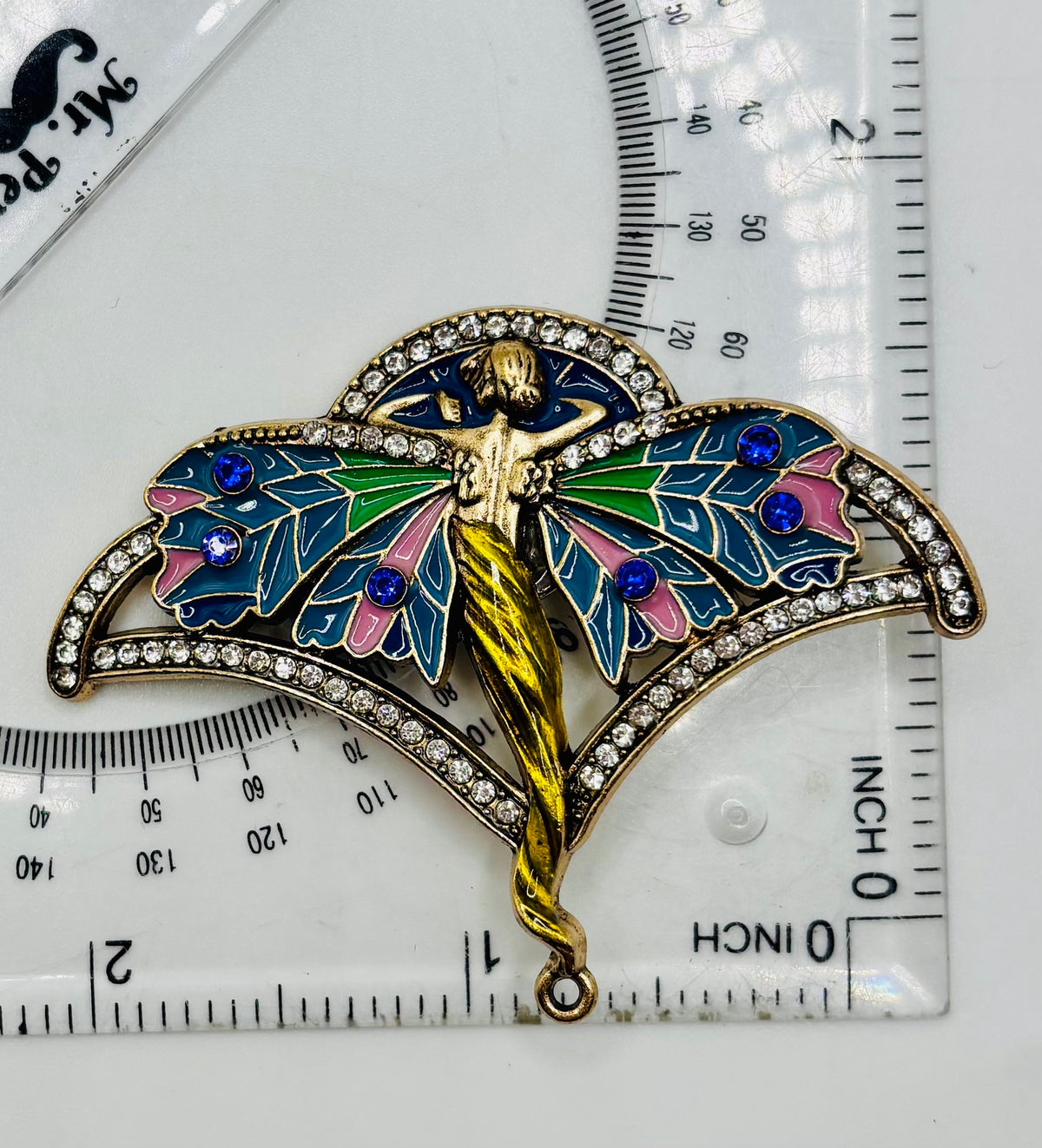 Unique Beautiful Art Nouveau Needle Minder — ruler