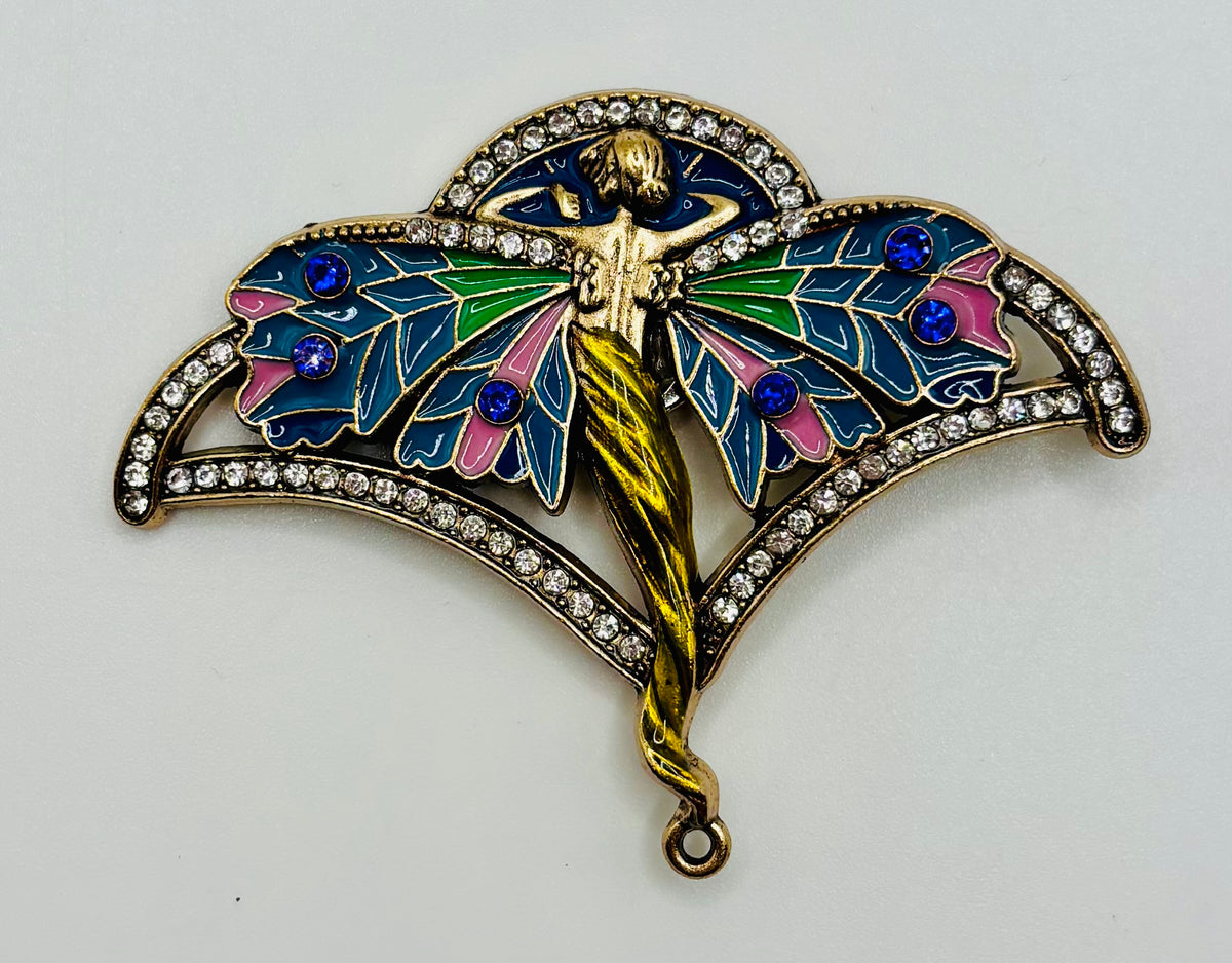 Unique Beautiful Art Nouveau Needle Minder — white background