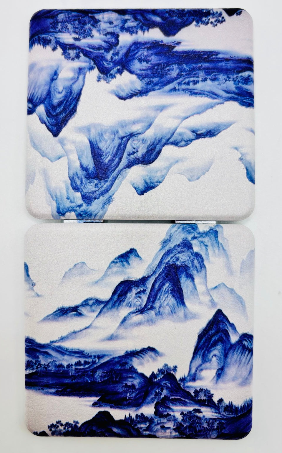 Beautiful Misty Mountains Bead Case showing both decorated panels