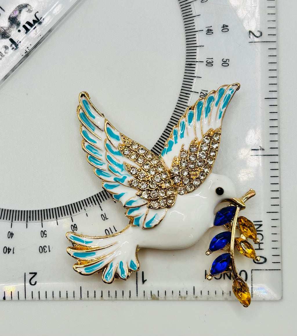 Blue-branch enamel dove needle minder — ruler scale