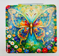 Colorful Butterfly and Flowers Bead Case on white background