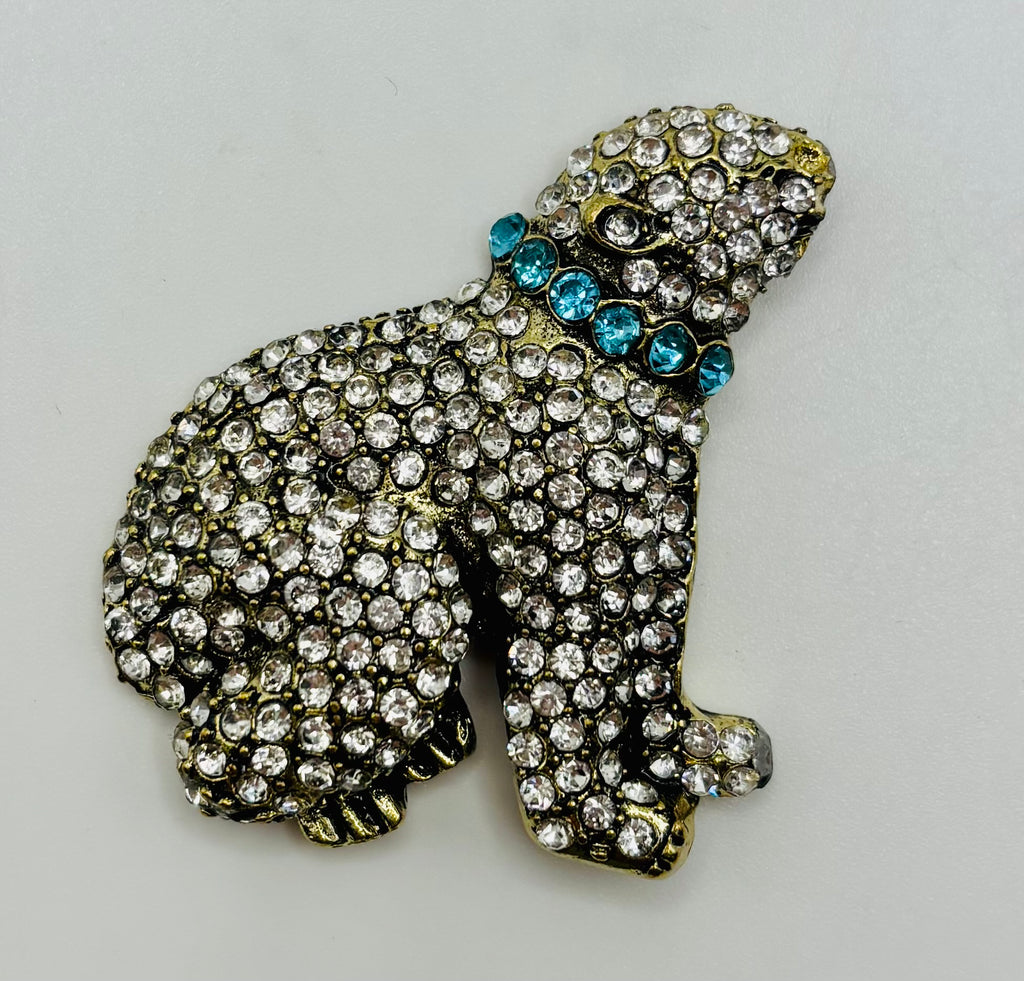 Crystal polar bear needle minder on white background