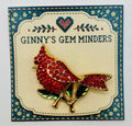 Beautiful Crystal Red Cardinal Needle Minder on display card