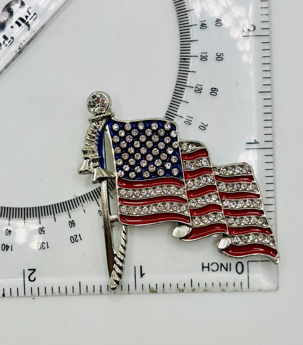 Crystal US Flag Needle Minder — ruler
