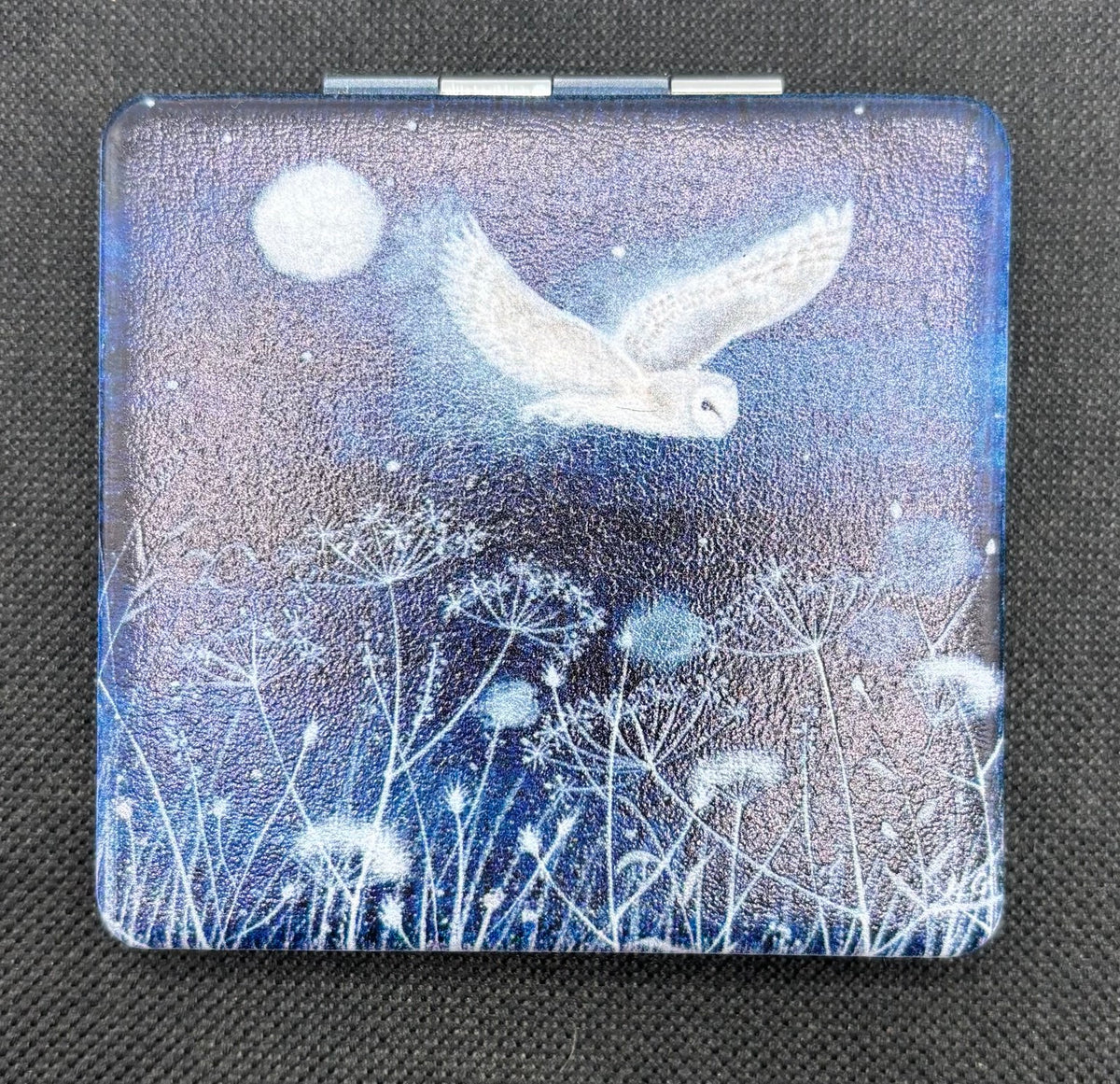 Dark Night Owl Bead Case on dark fabric