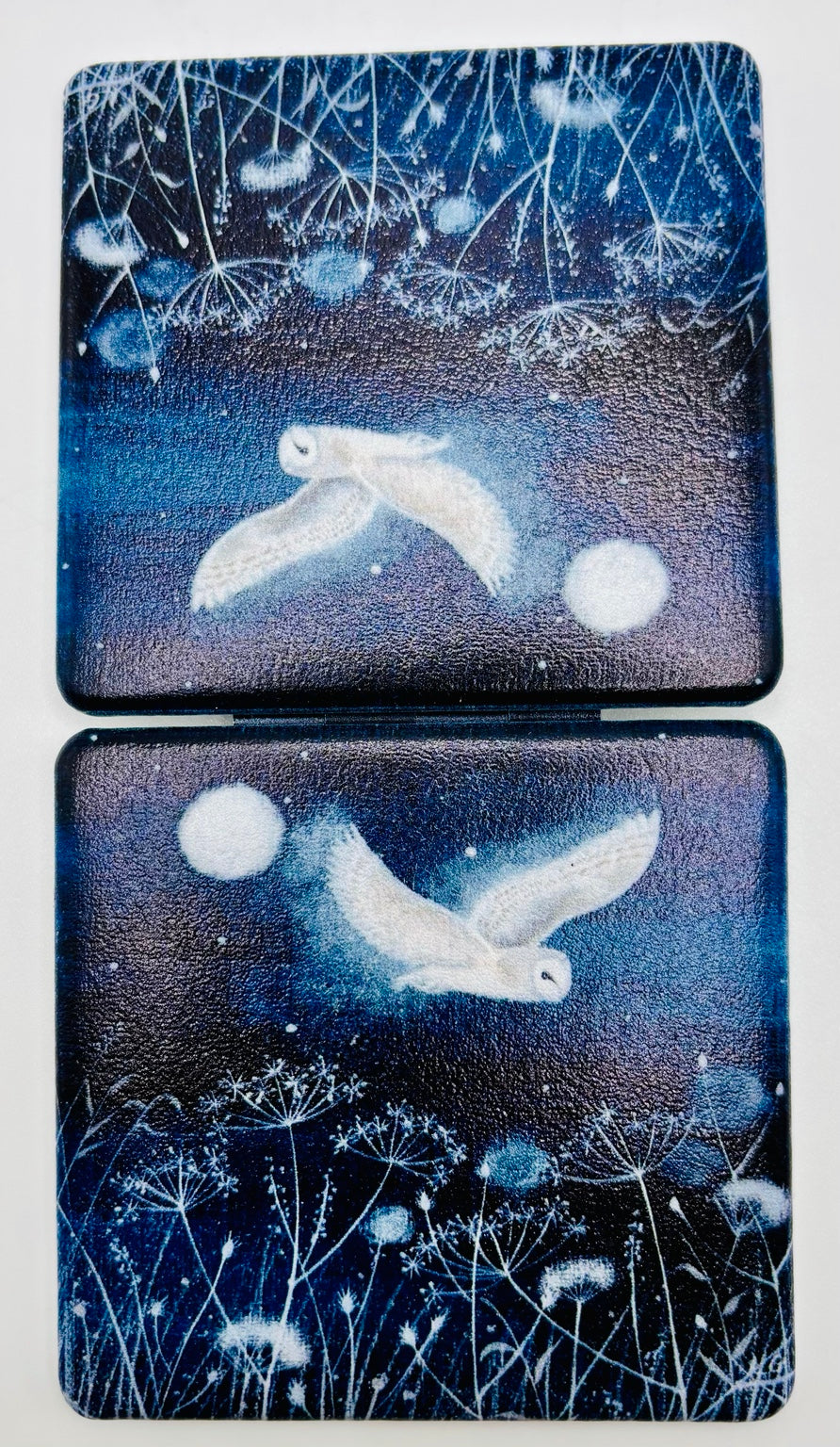 Dark Night Owl Bead Case showing both decorated panels