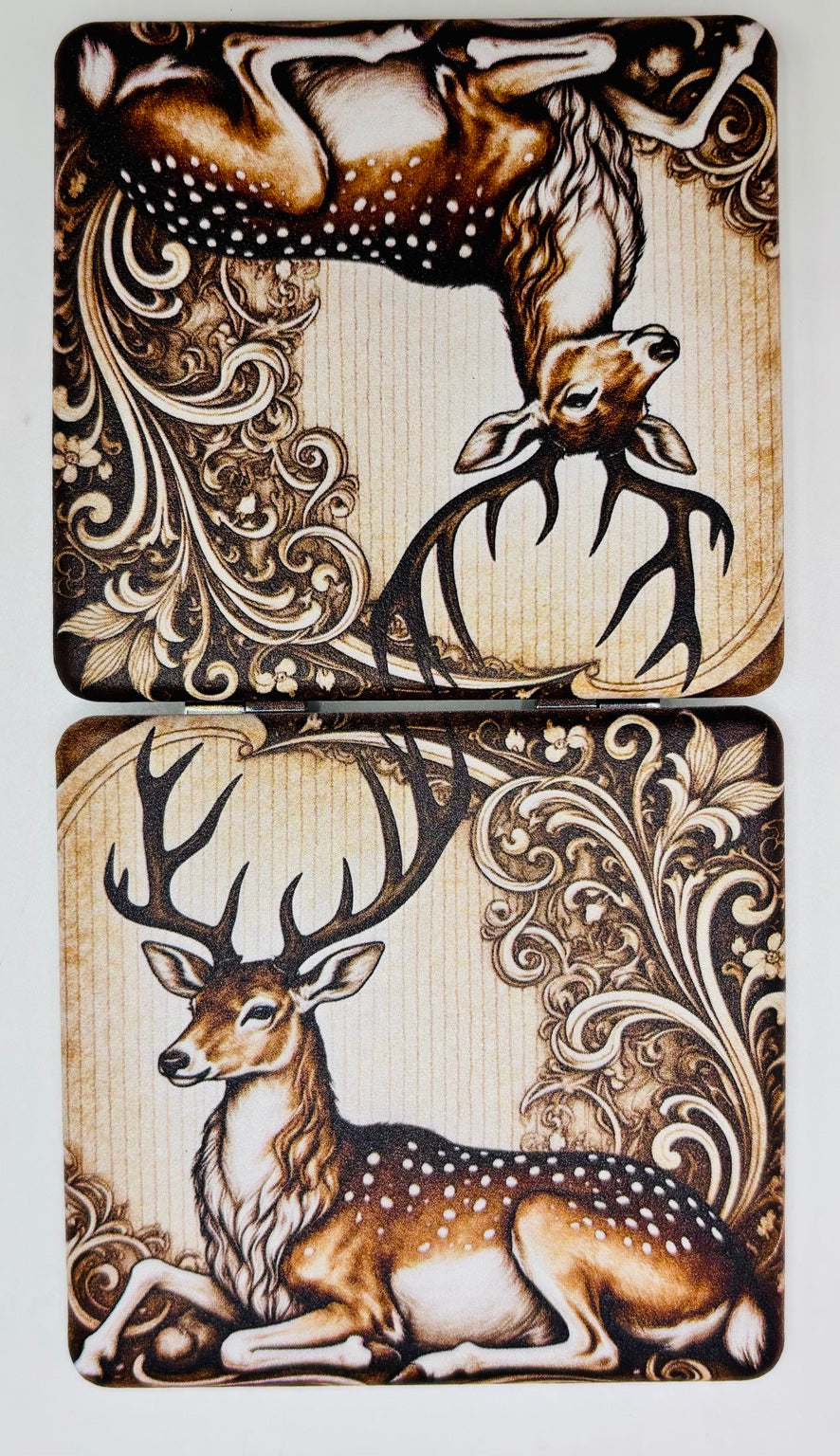 Elegant Buck Bead Case showing both decorated panels