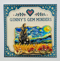 Spectacular Enamel Impressionist Starry Sky Needle Minder — display card