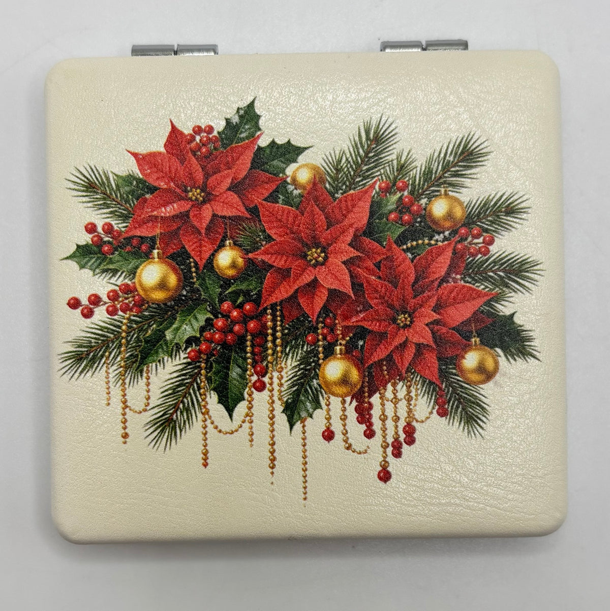Poinsettia Garland Bead Case on white background