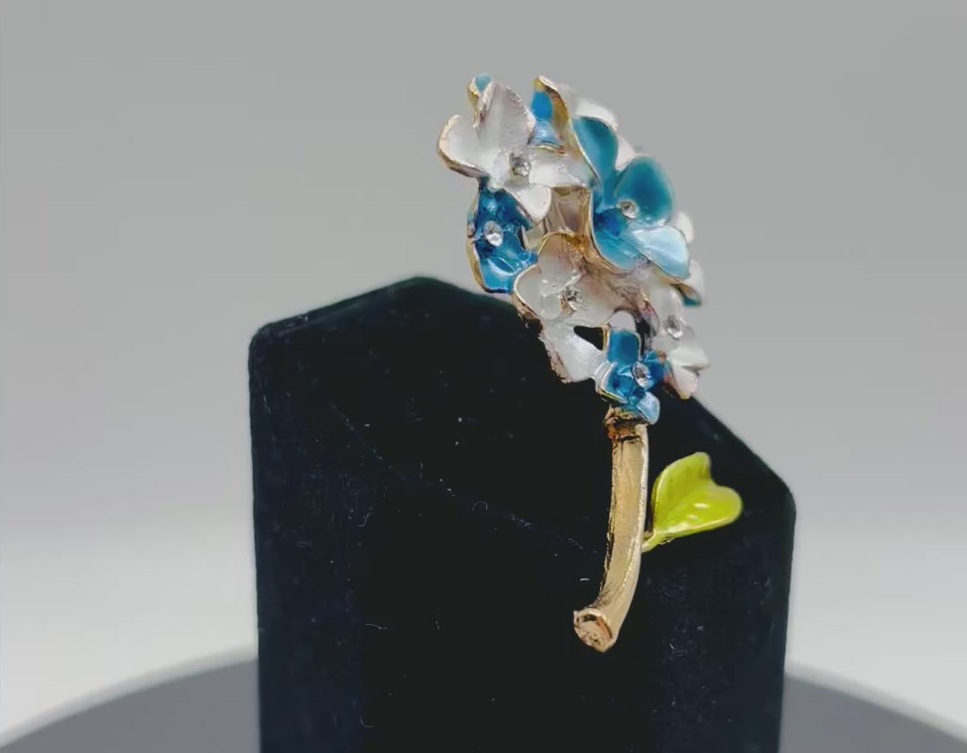 Lovely Blue and White Enamel Needle Minder