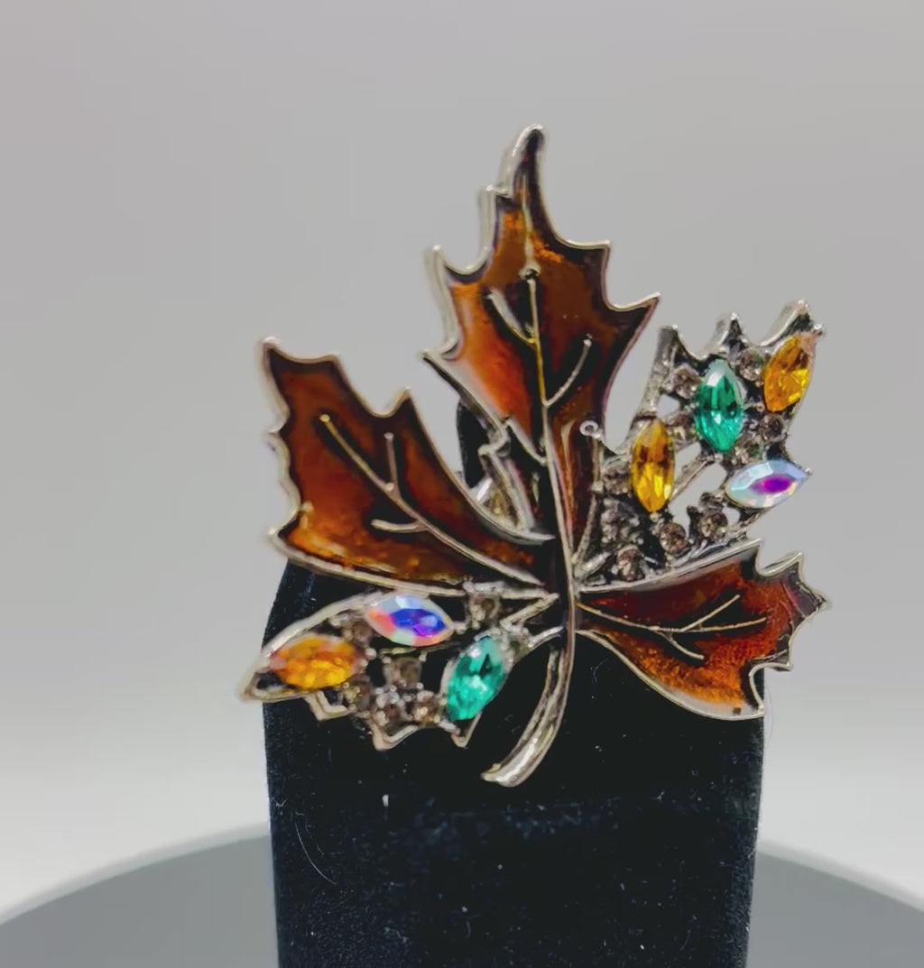 Bronze Crystal Leaf Needle Minder