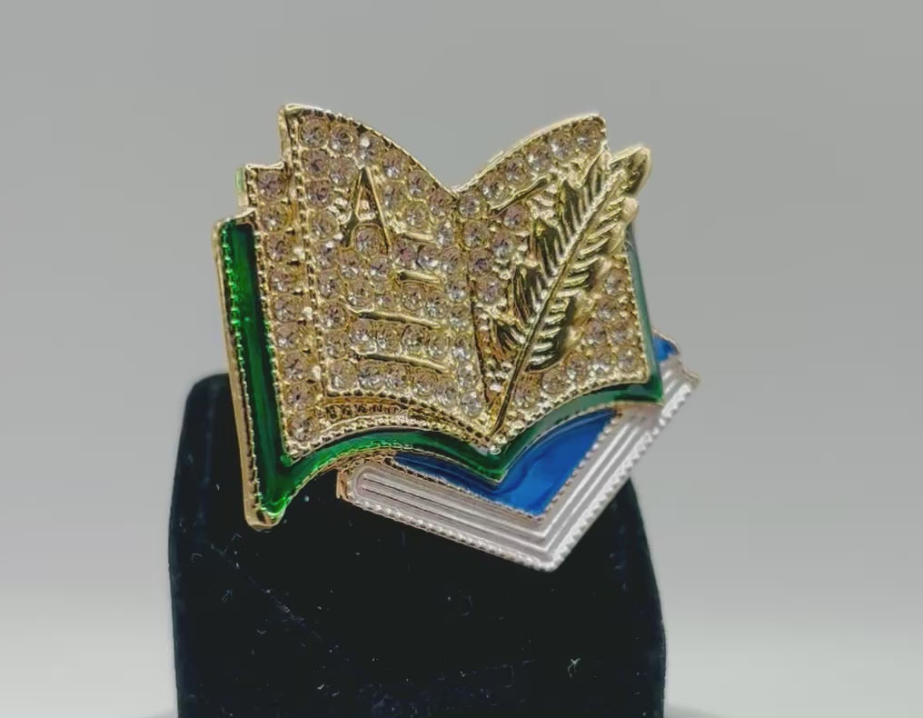 Enamel and Crystal Books Needle Minder
