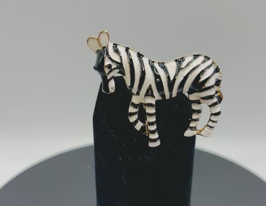 Beautiful Enamel Zebra Needle Minder