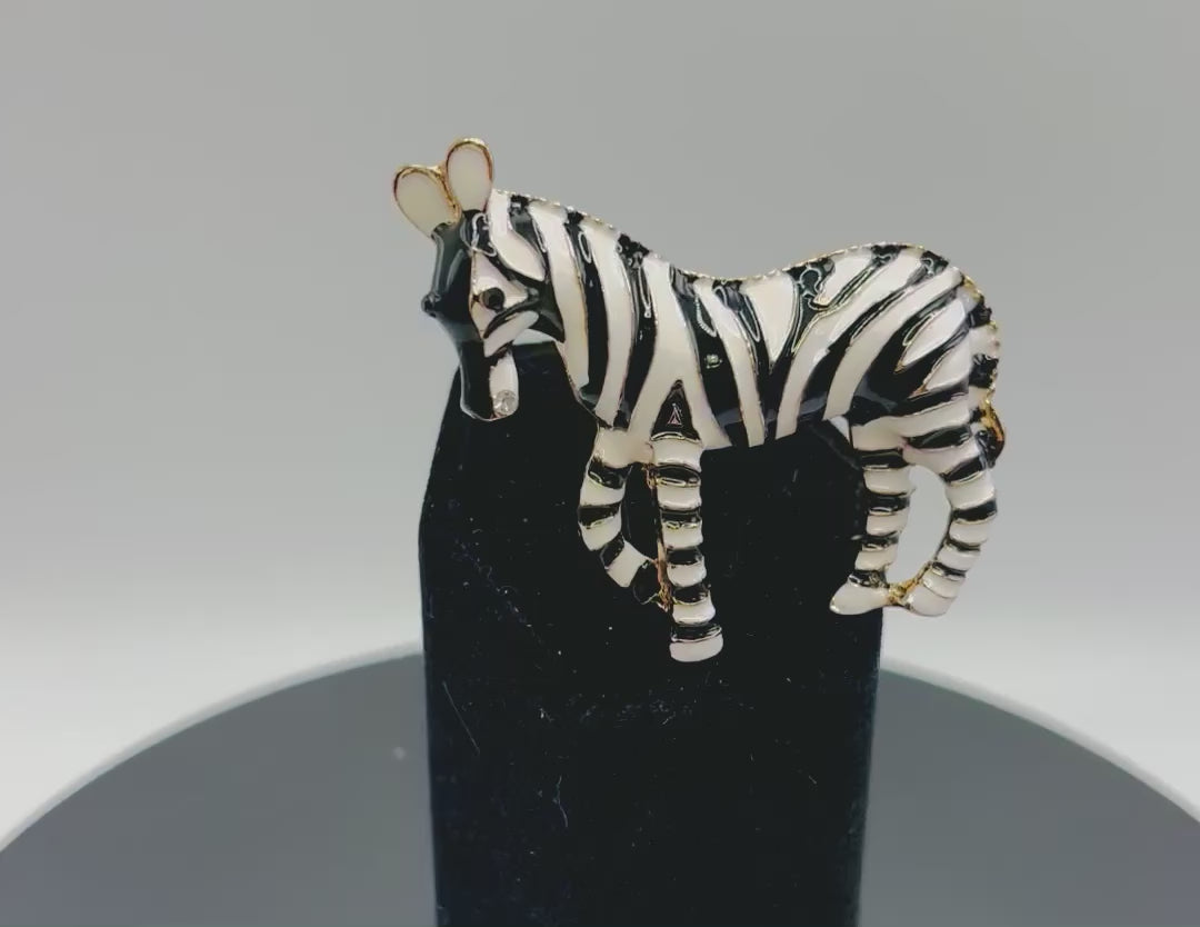 Beautiful Enamel Zebra Needle Minder
