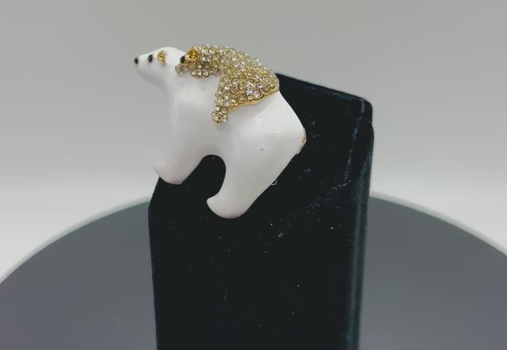Cute Momma and Baby Polar Bear Needle Minder