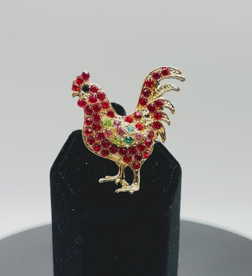 Cute Little Red Crystal Chicken Needle Minder