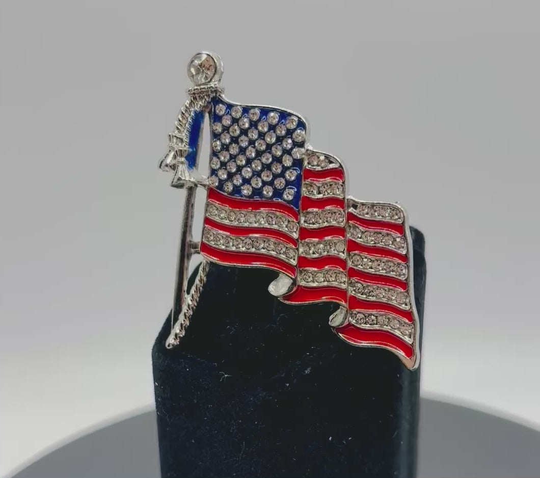 Crystal US Flag Needle Minder