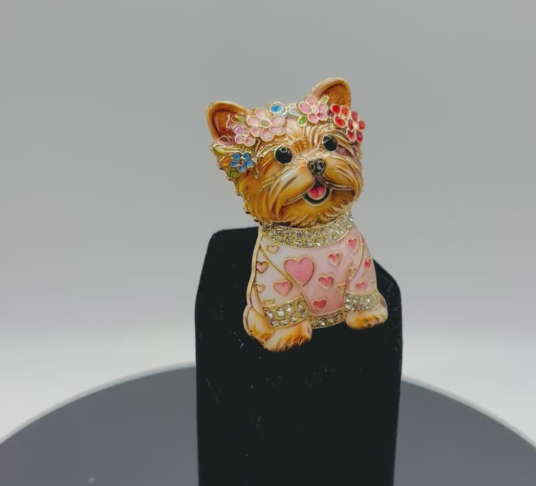 Gorgeous Little Tan Dog Pink Sweater Needle Minder