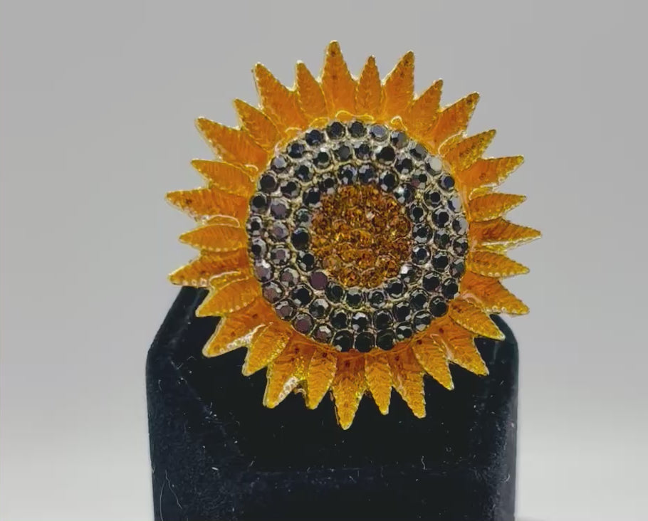 Stunning Crystal Sunflower Needle Minder