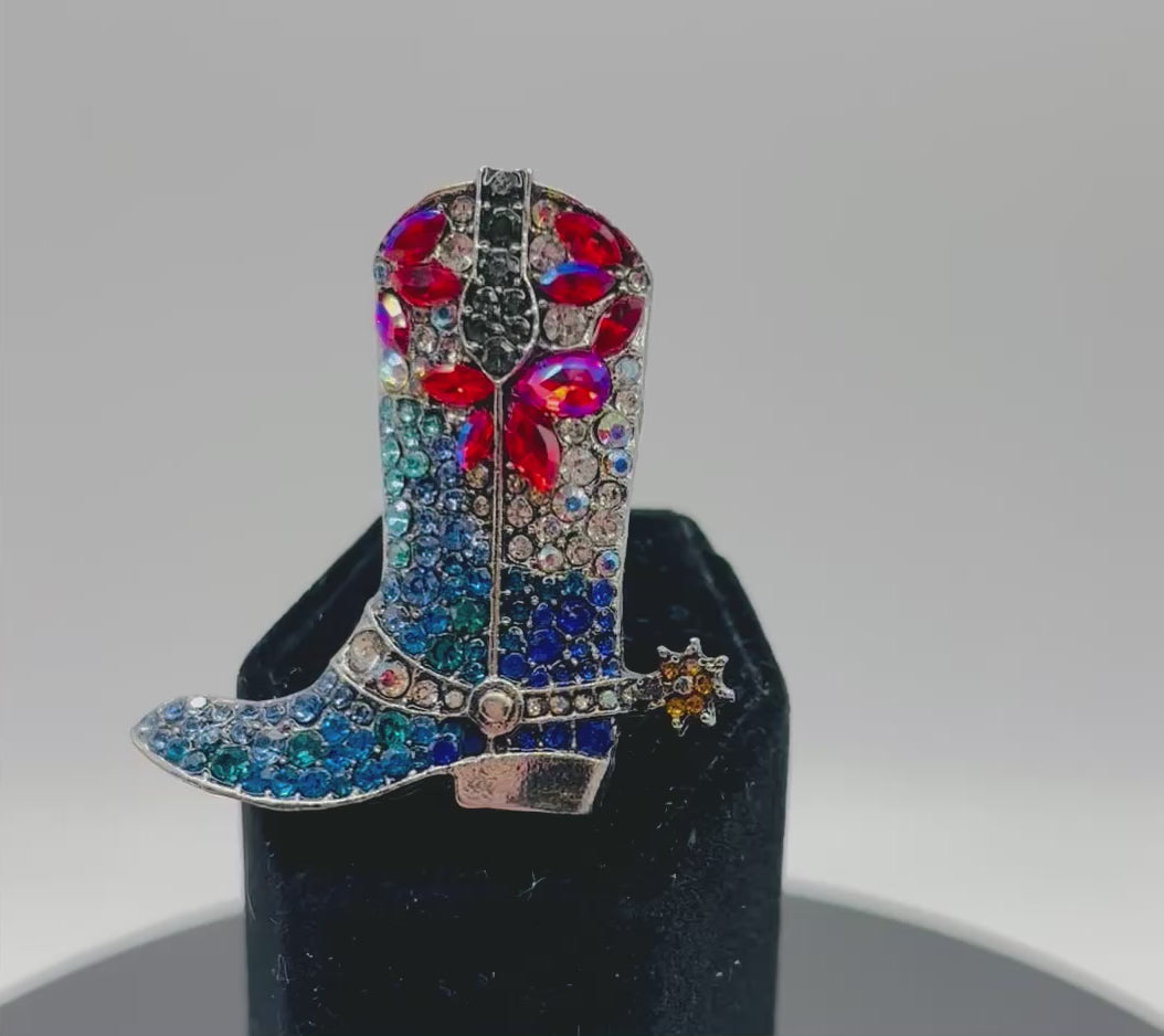 Sparkly Crystal Cowgirl Boot Needle Minder