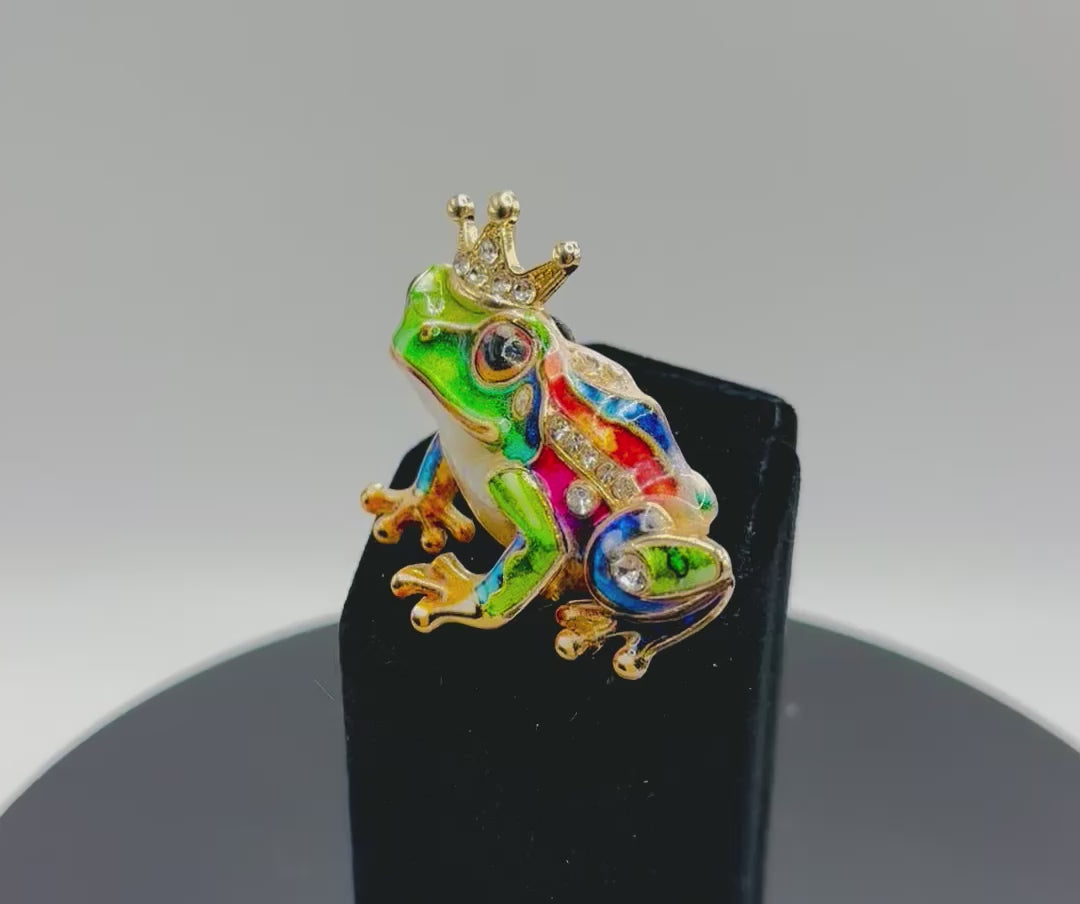 Beautiful Colorful Frog Prince Needle Minder