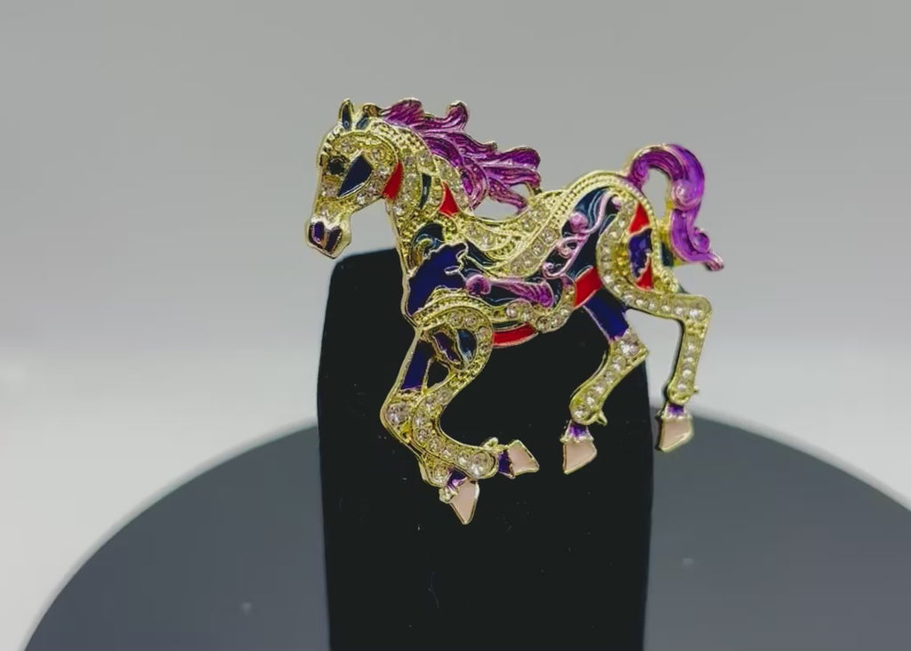 Stunning Purple Scroll Horse Needle Minder