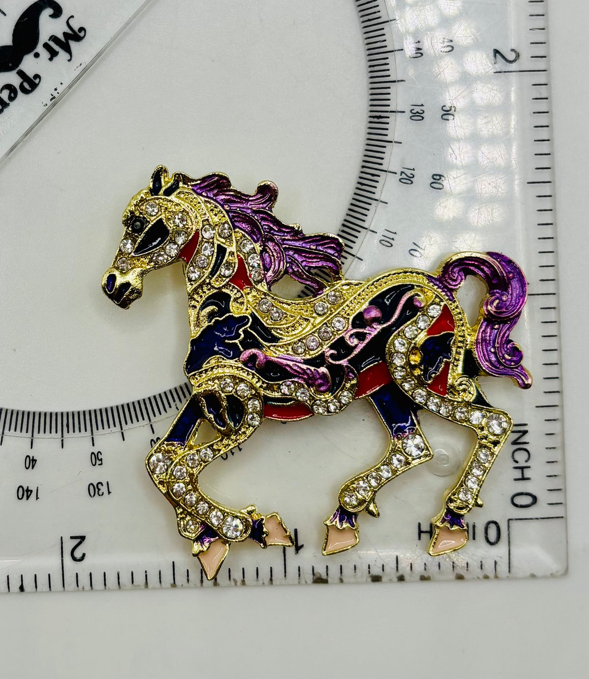 Purple Scroll Horse Needle Minder — ruler