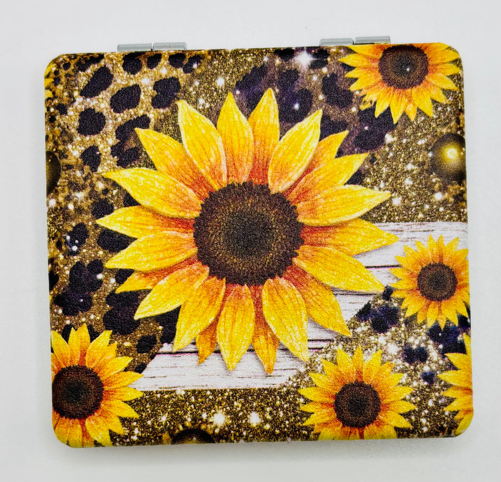 Beautiful Sunflowers on Gold Bead Case on white background