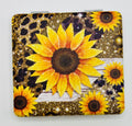 Beautiful Sunflowers on Gold Bead Case on white background