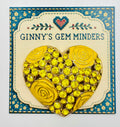 Pretty Yellow Roses Crystal Heart Needle Minder — display card